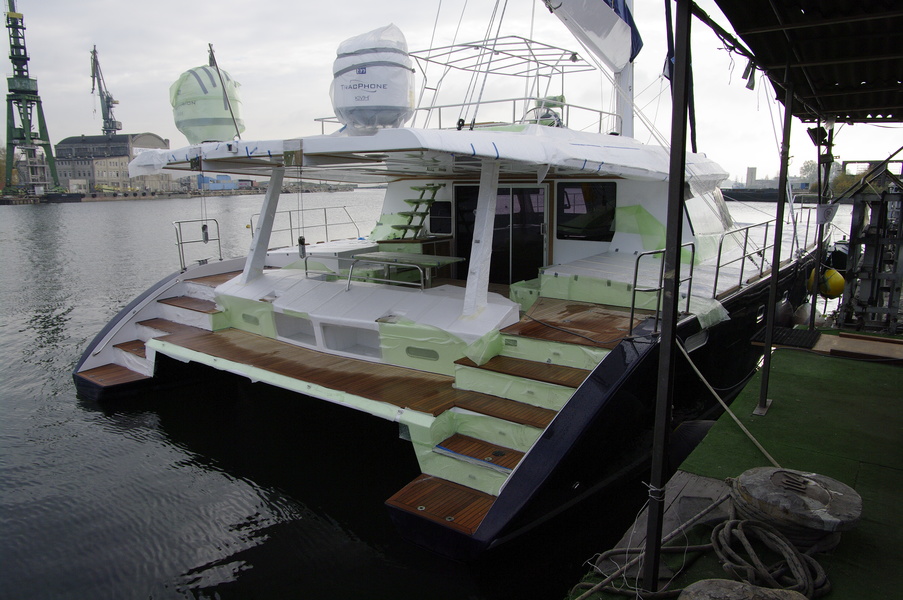 Sunreef 82 during completion on the water
