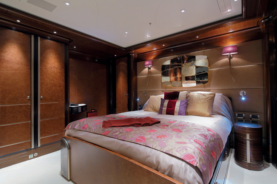 The guest cabins are as rich in finishes as the main cabin.