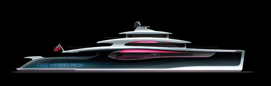 Hybrid 65-meter yacht concept