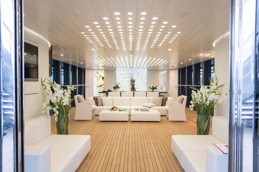 interior cabin of Ocean Sapphire mega yacht