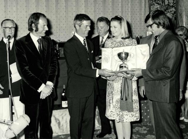 Prince Rainier III and Princess Grace award the winners.