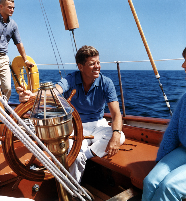 President Kennedy aboard the Manitou.