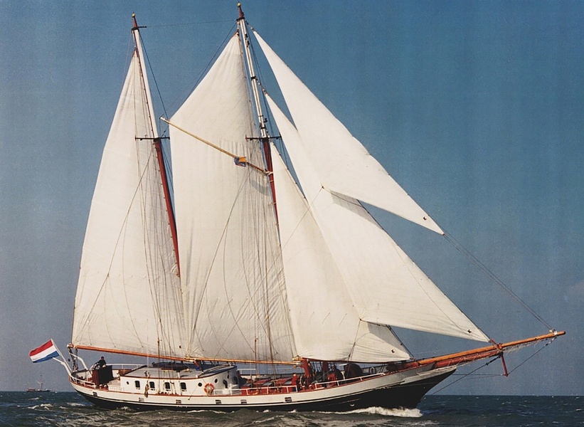 108' two-masted schooner Amazone - former fishing trawler