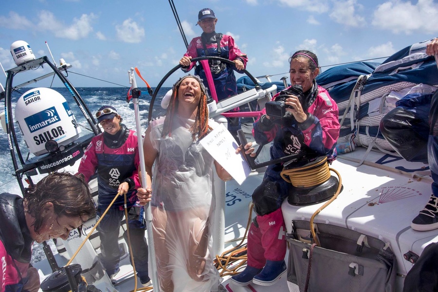 The equator crossing ceremony, or Neptune Day, is a maritime tradition of joking competitions for crew members who have never crossed the equator before. 