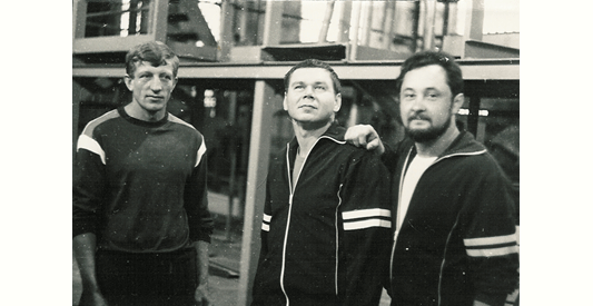 Alexey Grishchenko (center), Evgeny Platon (right)