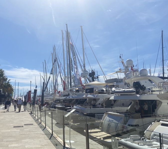 The Superyacht Village, part of the show with 24-55 metre yachts on display