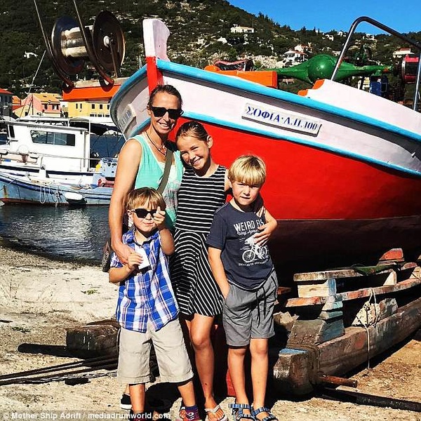 Irenka and her children explore the Greek islands.