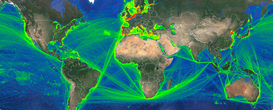 AIS traffic - view from space