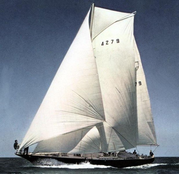 Duick II Rep in the version of a schooner with bifurcated sailing arms