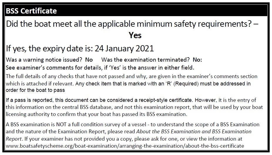 BSS Certificate