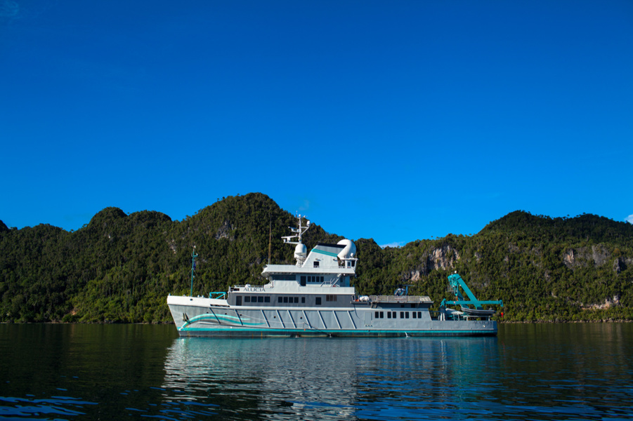 The predecessor of OceanXplorer, 56-meter Alucia.
