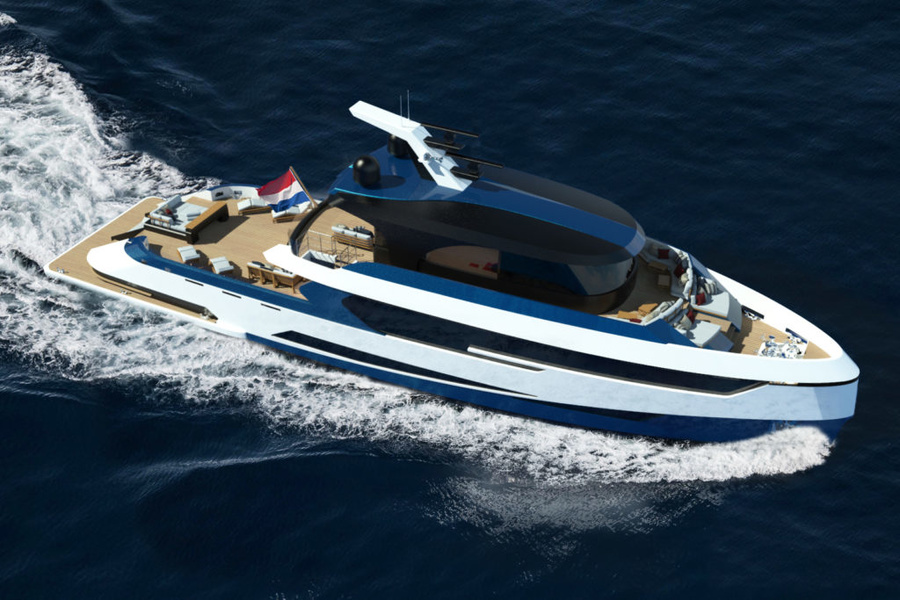 The 36-meter «Blue Angel» is one of three Diana Yacht Design concepts created in tandem with Exmar Yachting.