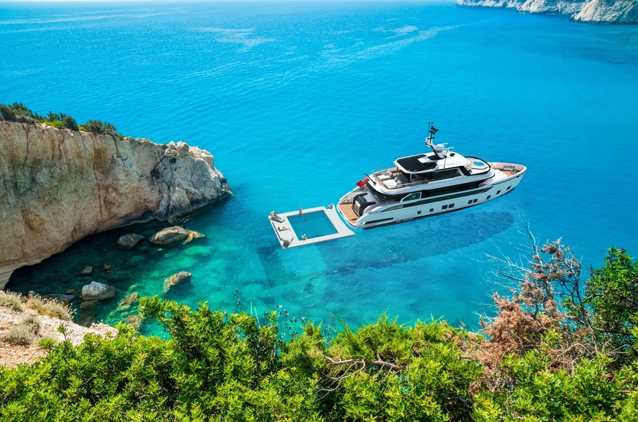 The open water swimming pool is particularly good when only a Jacuzzi is available on board.