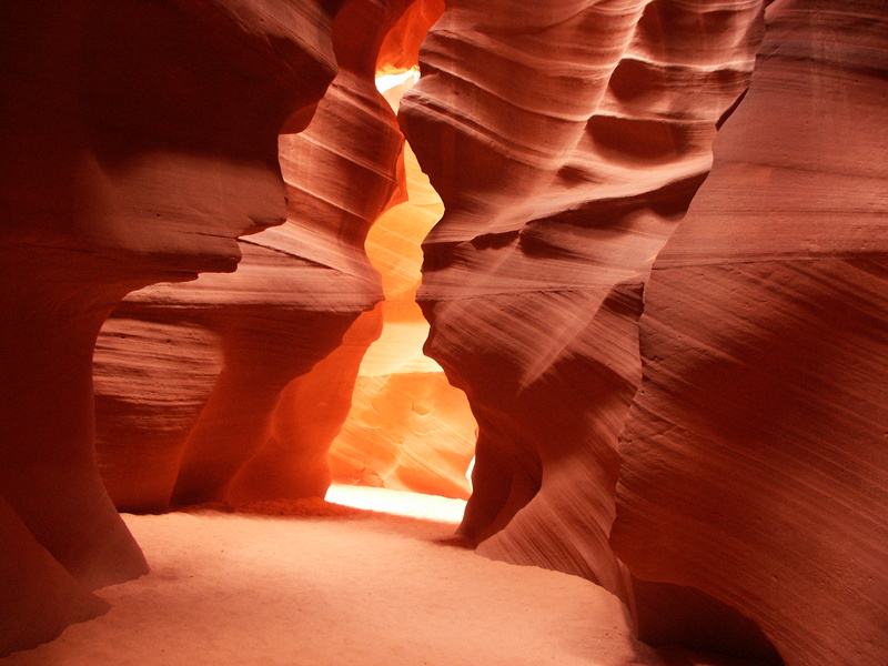 In Antelope Canyon.