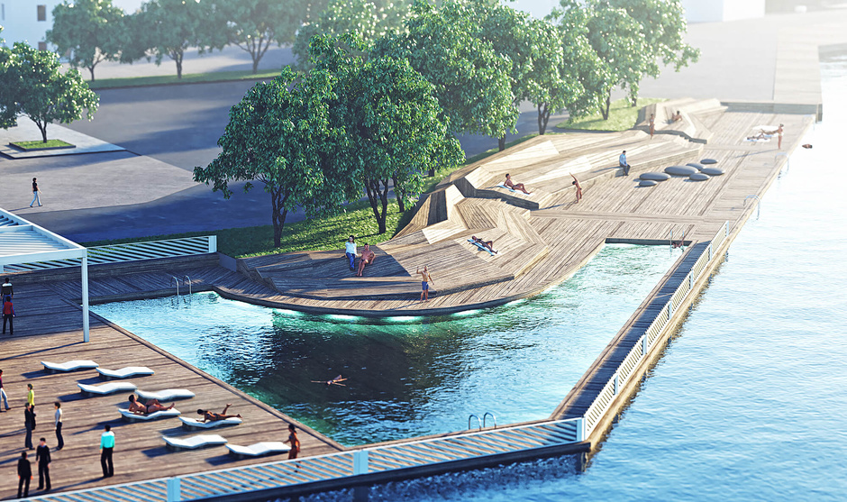 Balaklava concrete beach will get a wooden deck. Vision of the Judge Artemiy Lebedev