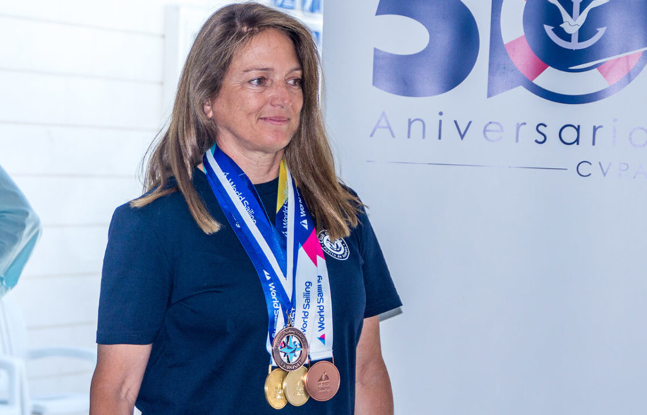 Violeta del Reynaud, 2019 World Champion couple in the Hansa 303 class.