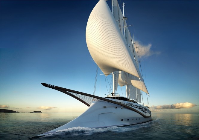 Один из необыкновенно красивых концептов Лобанова — яхта "Финикия"