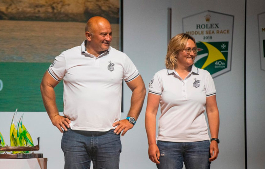 Igor Rytov and Anna Basalkina took third place at Rolex Middle Sea Race 2019 among two crews.