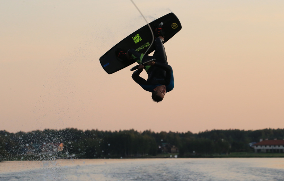 He learned a qualitatively different level of difficulty in wakeboarding.