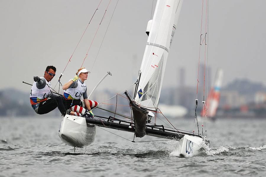 Bora Gulari (left) during the Olympics in Rio.