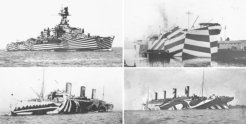 Norman Wilkinson's «Dazzle» camouflage on navy ships.