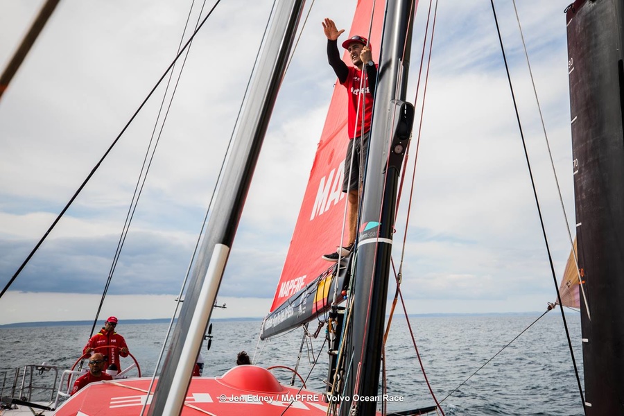 Blair Tuck aboard the MAPFRE