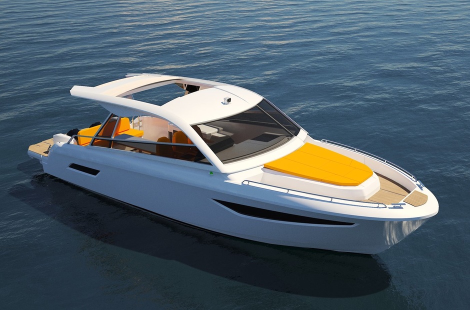 Bavaria Yachts presented the first model with an outboard engine.
