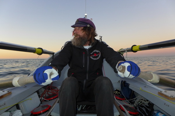 Fyodor Konyukhov and his boat.