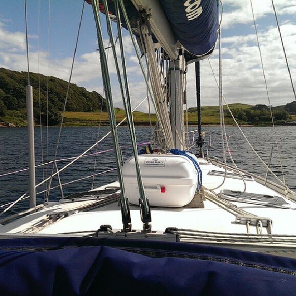 On a yacht during a day sailing skipper course.