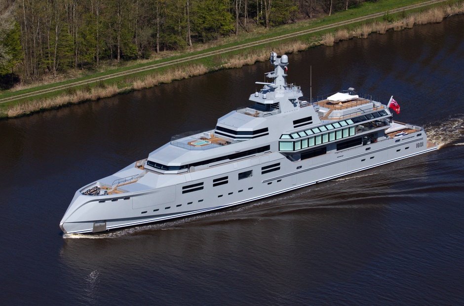 The newest Lurssen yacht Norn delivered and seen on her maiden voyage in Northern Europe