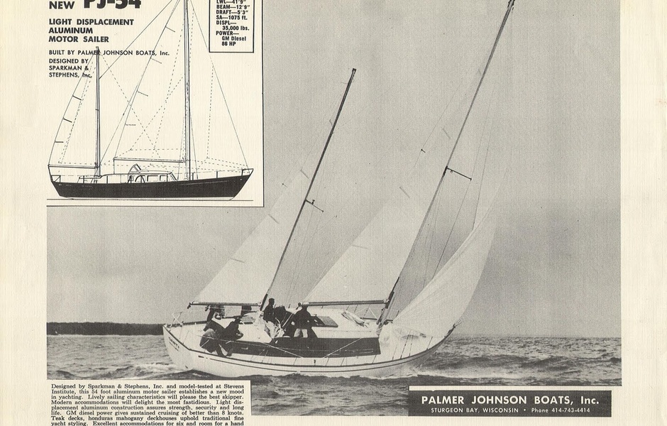 Реклама серийного 54-футовика Palmer Johnson (1964 год)