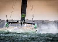 «In the extreme conditions in which the first SailGP European regatta was held, the Australian team dominated, winning all three races on the first and only race day in Kaus. The photo is taken in the middle of the Solent Strait, where the Australians invariably walked by a wide margin. It was on this stretch that they became the first team to overcome the 50 knots speed barrier during the race. I chose this frame because it demonstrates the power of the F50 and the excellent handling skills of the Australian SailGP team. (The Boat Barn in the background is the entrance to the Beaulieu River in Hampshire)»,