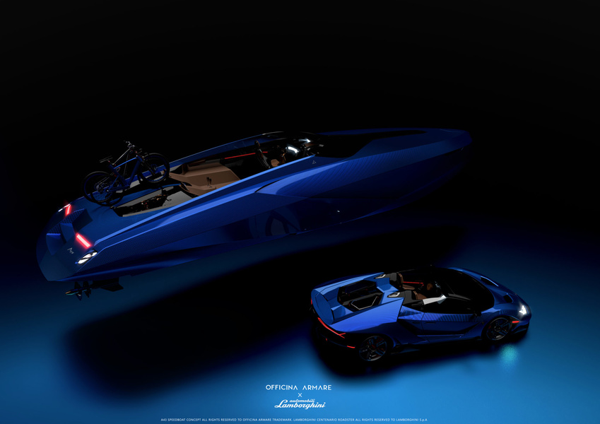 Speedboat A43 Lamborghini Edition is especially beautiful in Blu Nila color