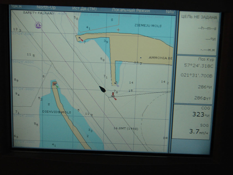 Exit from Ventspils according to GLONASS system readings