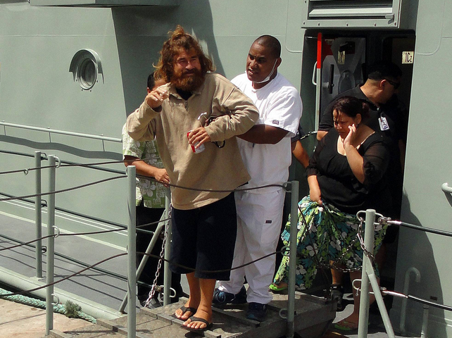 Jose Salvador Albarengo on arrival in Majuro, capital of the Marshall Islands 