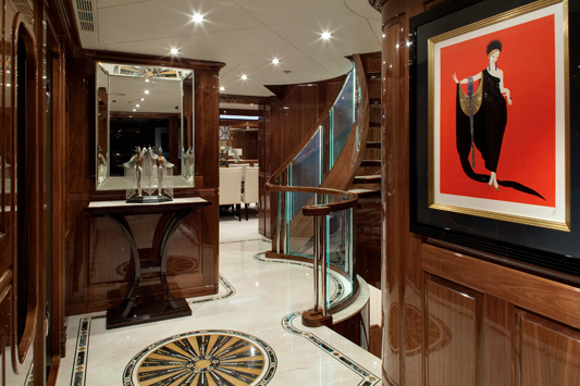If Americans are good in any style, it's Art Deco. The right style and craftsmanship of the shipyard gave one of the best yacht interiors...