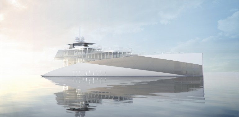State-of-the-art technology has made it possible to design the superstructure of a megayacht completely made of strong glass.
