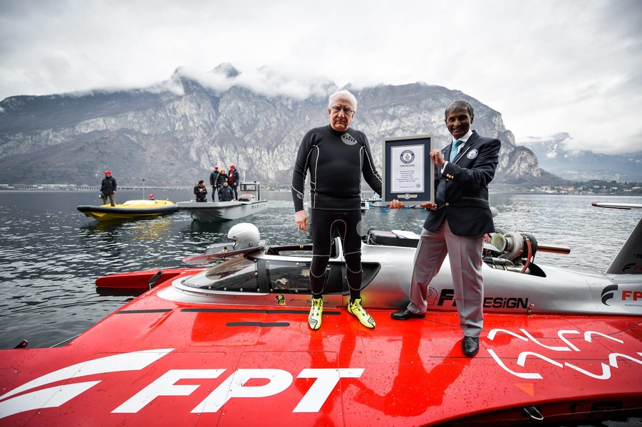 In the spring of 2018, FB Design's FPT Industrial diesel-powered boat on Lake Como made it to the Guinness Book of World Records once again.