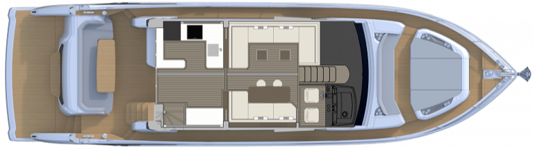 Alternative interior layout (dining area remote from the galley)