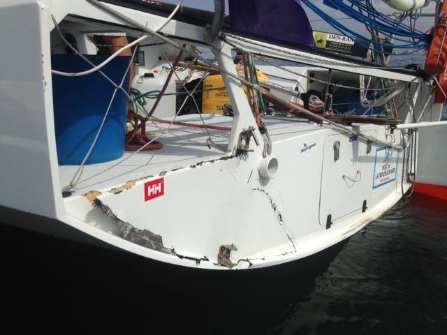 Mini-Transat 2017: One of the participants' boats encountered an underwater object that blew half a transom.