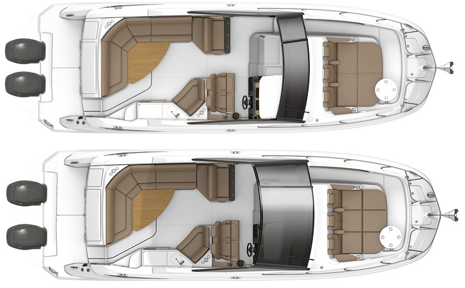 Sundancer 320 Outboard (top) and Sundancer 320 Coupe Outboard (bottom)