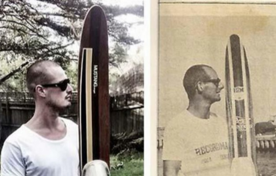 Алекс сфотографировался с водными лыжами, как и его прославленный дед 48 лет назад