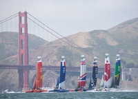 The very fresh 20 knots wind the crews encountered in San Francisco was the first major test of the F50. The catamarans accelerated to speeds above 45 knots.