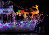 The tradition of decorating boats with flashlights in Greece is much older than the tradition of doing the same with a Christmas tree. This was done so that the patron saint of sailors St. Nicholas (prototype of Santa) noticed the boat if it gets into trouble.