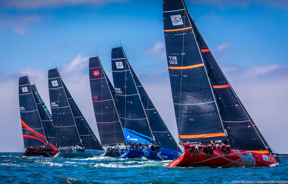 Fleet TP52 at the competition in Cascais. Seven teams represented seven countries