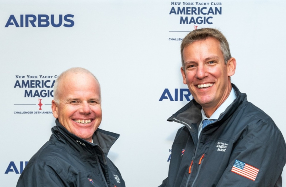 Terry Hutchinson and Executive Vice President of Airbus Commercial Aircraft Jean-Brice Dumont 