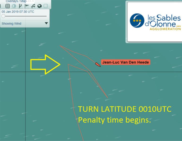 Route of van den Hede during a fine working out