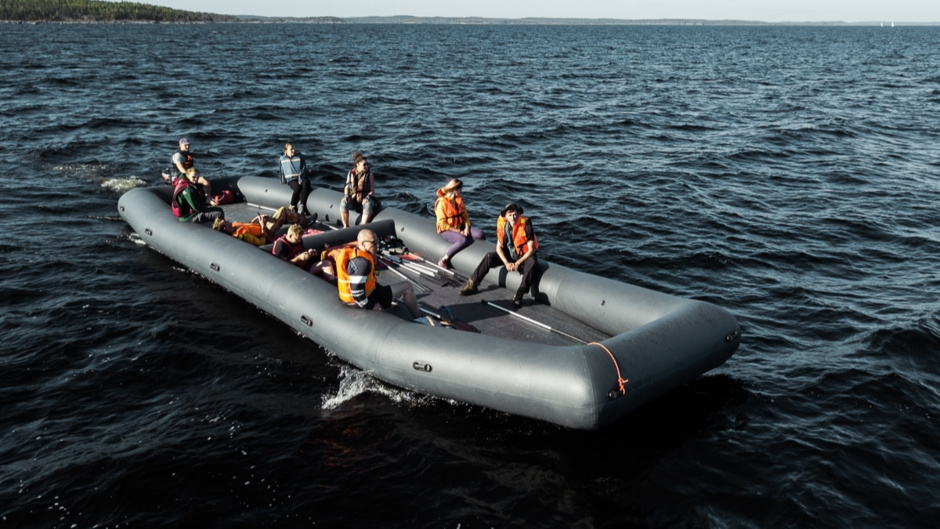 large inflatable yacht