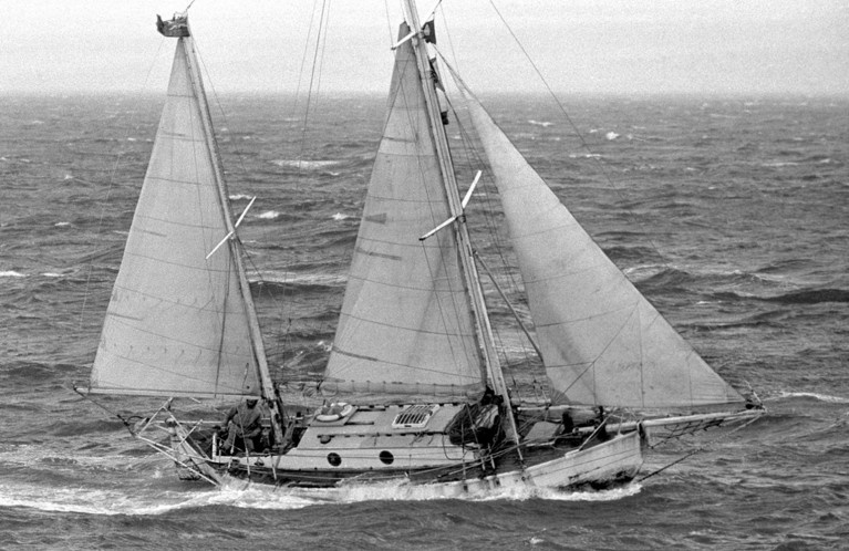 Suhaili is the only yacht to reach the finish line in 1969.