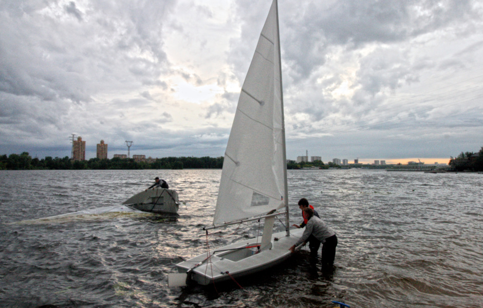 While some people are out on the water, others are already sailing.